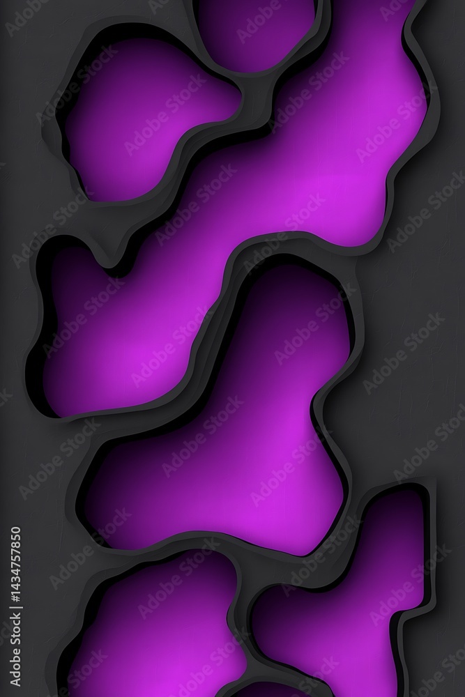Obraz premium Intriguing layered background with dynamic purple openings and dark borders