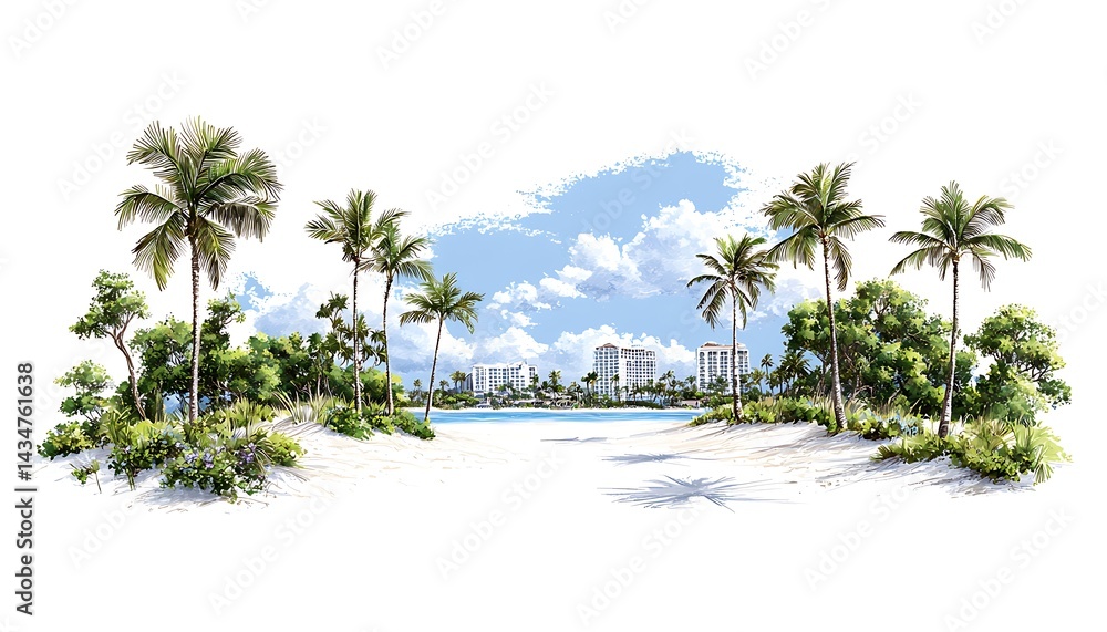 Obraz premium Tropical Beachfront View