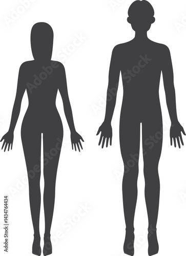 全身シルエットの男女イメージイラスト