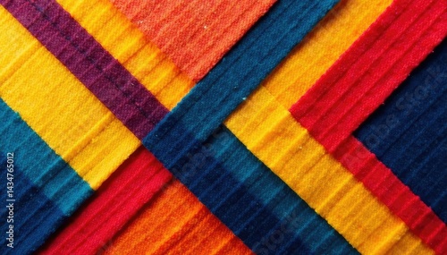 Bold geometric textile with sharp angles and contrasting colors, graphic, lines, sharp