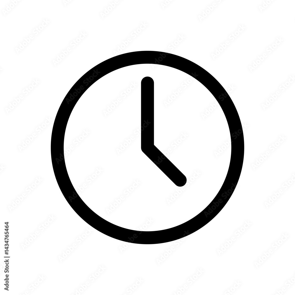 A black and white clock with the hands at the numbers 3 and 9. The clock is set to the time of 3:00 A black and white clock with the hands at the numbers 3 and 9. The clock is set to the time of 3:00