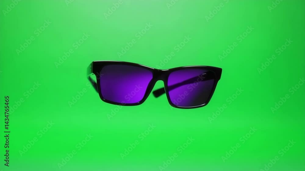 Dark sunglasses isolated on green screen. Dark sunglasses isolated on green screen.