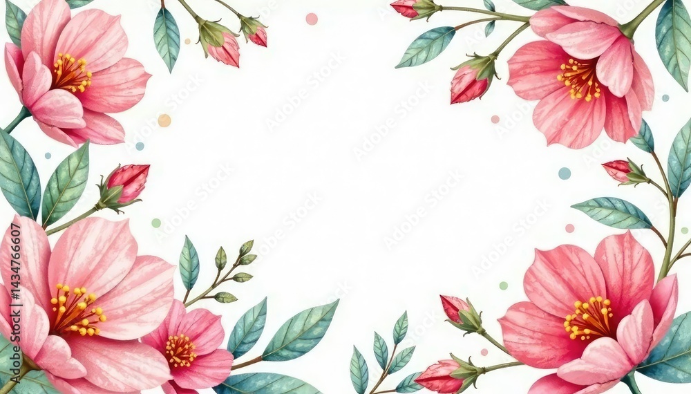 Obraz premium Delicate watercolor floral pattern, perfect for spring flyers , botanical, daisy, plant