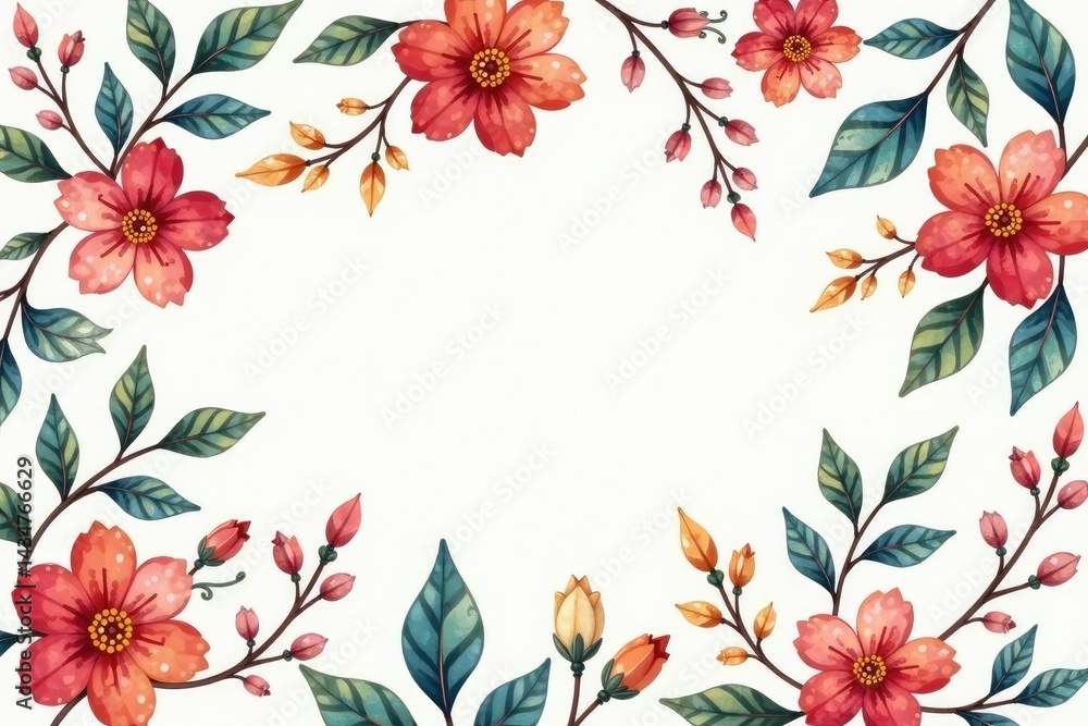 Obraz premium Delicate watercolor paisley floral pattern, soft pastel hues , subtle, pretty