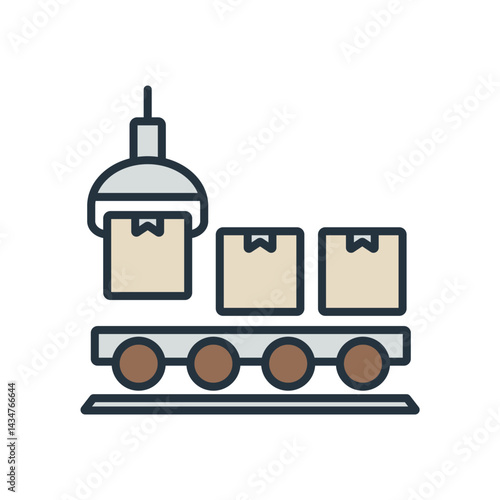 industrial manufacturing icons isolated on White Background. Flat style design