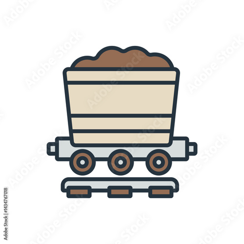 mine cart icons isolated on White Background. Flat style design