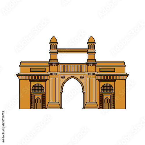 Gateway of india Mumbai icon vector illustrator flat design