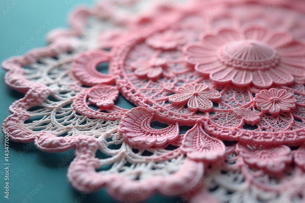Obraz premium Intricate floral lace doily, delicate texture, delicate, vintage, craft