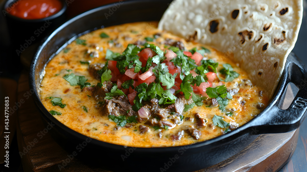 Brisket Queso with Tortilla Brisket Queso with Tortilla