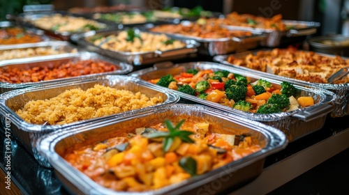 Wallpaper Mural Array of delectable dishes for a special event in aluminum serving trays Torontodigital.ca