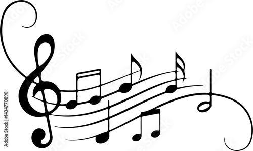 Fototapeta Naklejka Na Ścianę i Meble -  Surround your music notes with ornate Victorian-style scrollwork frames—think gold filigree or dark mahogany wood textures.