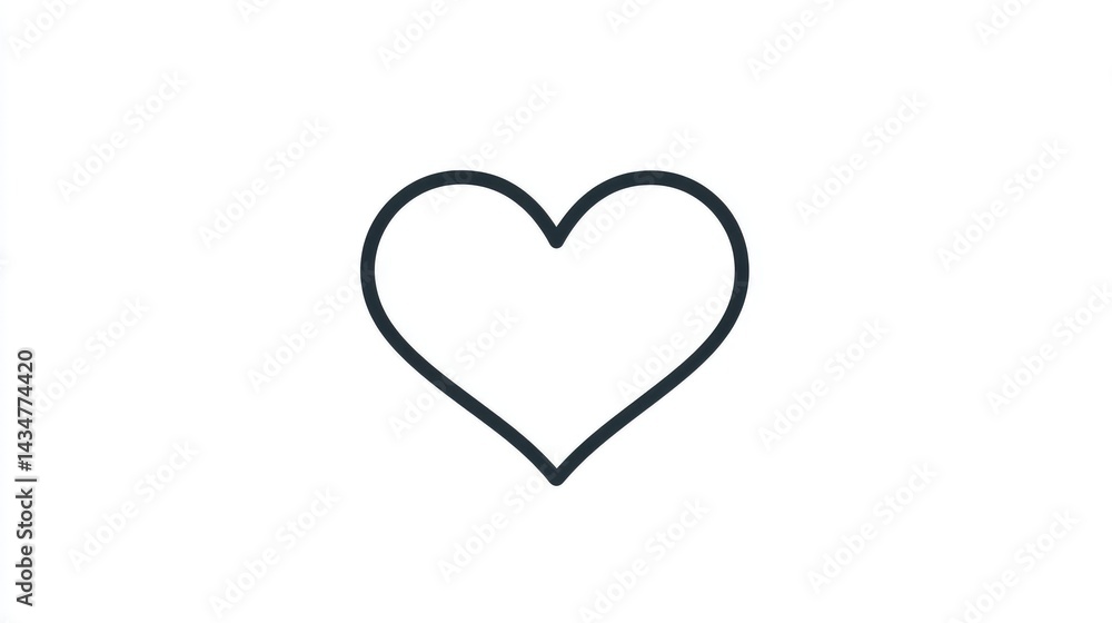 Simple heart shape graphic on white background Simple heart shape graphic on white background