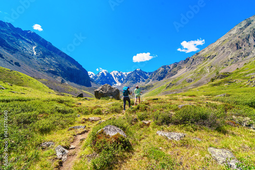 hiking in the mountains