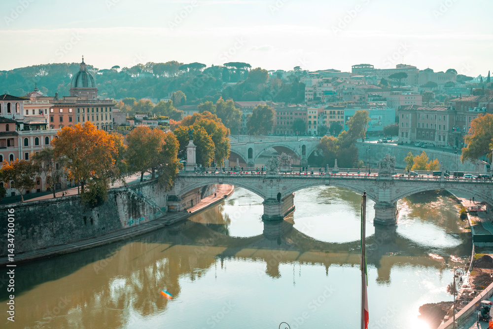 Ponte Sisto is a bridge in Rome's historic centre, spanning the river Tiber. It connects Via dei Pettinari in the Rione of Regola to Piazza Trilussa in Trastevere