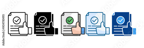Approval Icon Set Multiple Style Collection