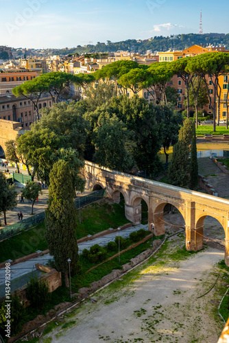 Obraz na płótnie Ponte Sisto is a bridge in Rome's historic centre, spanning the river Tiber. It connects Via dei Pettinari in the Rione of Regola to Piazza Trilussa in Trastevere w salonie
