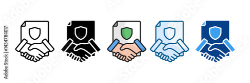 Handshake Icon Set Multiple Style Collection