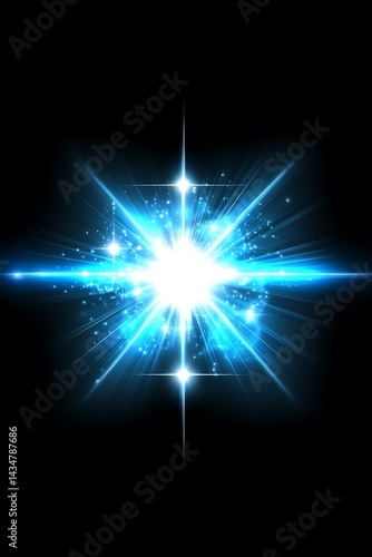 Wallpaper Mural Vibrant Explosion of Cyan Light Rays Illuminating a Dark Background Torontodigital.ca