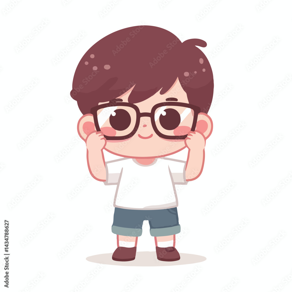 vector image of a little boy wearing cute glasses vector image of a little boy wearing cute glasses