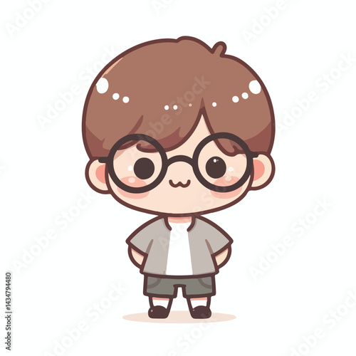 Wallpaper Mural vector image of a little boy wearing cute glasses Torontodigital.ca