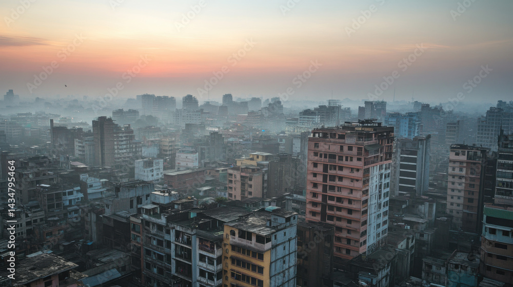 Fototapeta premium Dust and Dreams: Dhaka Unfiltered.