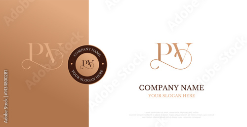 Initial PV Logo Design Vector 
