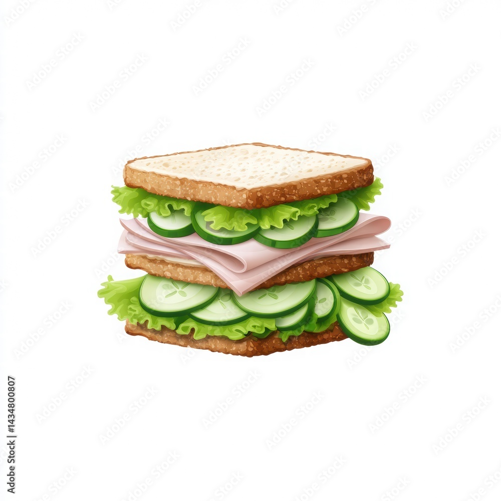 Fresh Delights Layered Sandwich with Lettuce and Cucumber Slices