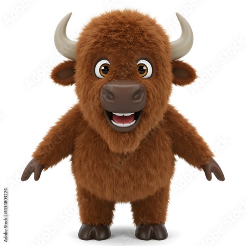 3D American Bison Bull