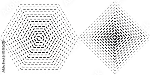 Halftone collection. Circle halftone dots gradient elements, Pop art,  vintage or retro graphic style, abstract spotted shapes isolated on white. Vector illustration texture set, usable as decorative