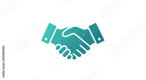 Handshake icon depicting business agreement partnership collaboration with gradient color suitable for graphic design and website use