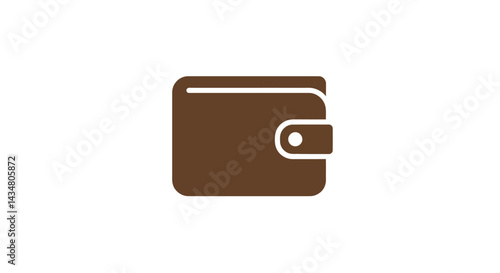 Minimalist brown wallet icon for financial planning and money management solutions