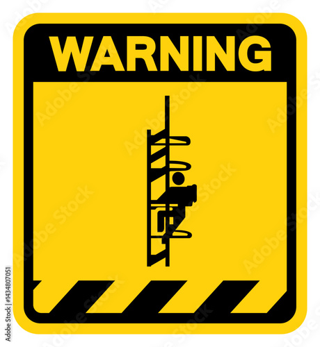 Catwalk Hazard Warning Sign, Vector Illustration, Isolate On White Background Label. EPS10