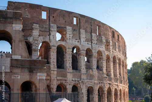 Obraz na płótnie Castel Sant'Angelo, also known as Mausoleum of Hadrian, is a towering rotunda in Parco Adriano, Rome, Italy. It was initially commissioned by the Roman Emperor Hadrian as a mausoleum for himself and h w salonie