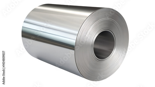 Rolled Aluminum Sheet: A close-up shot of a tightly coiled roll of industrial aluminum sheeting, showcasing its metallic sheen and perfect form, ready for manufacturing processes.