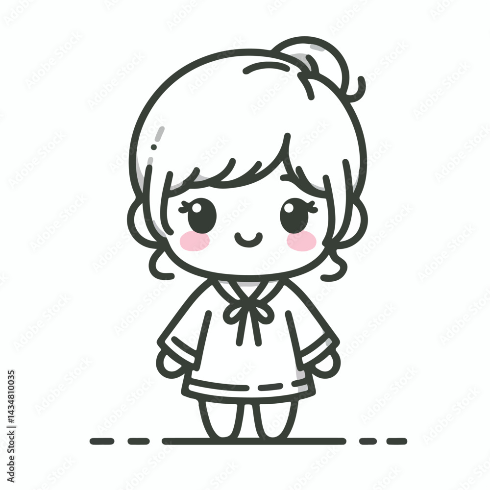 vector line art image of a child vector line art image of a child