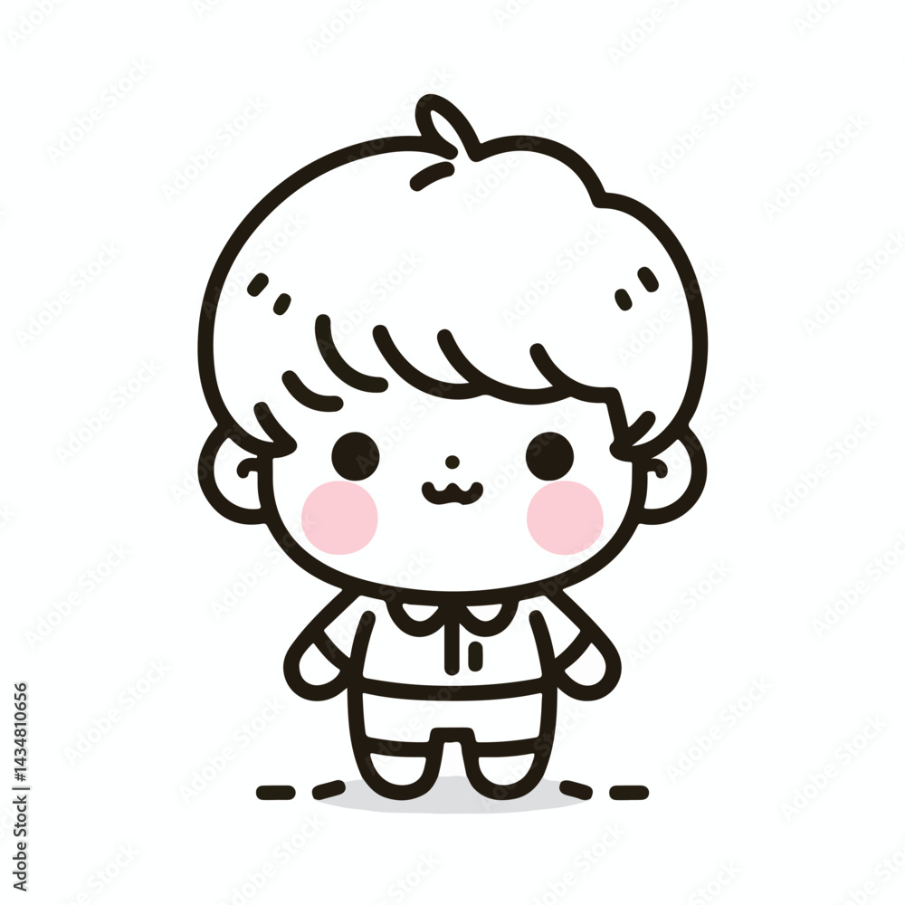 vector line art image of a child vector line art image of a child