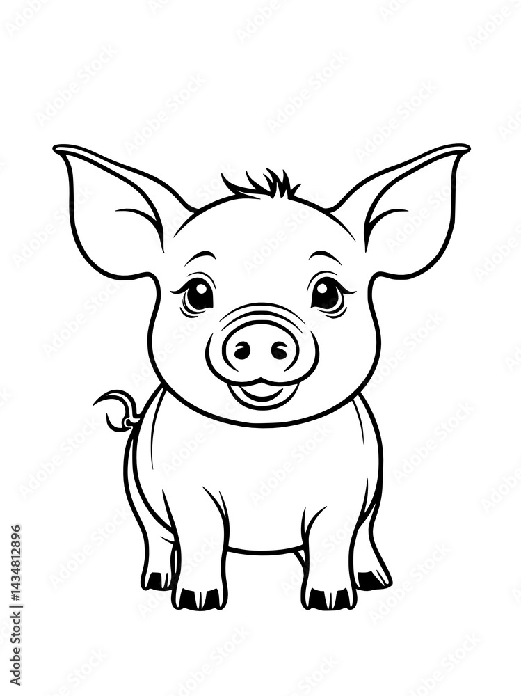 art illustration of a cartoon pig art illustration of a cartoon pig