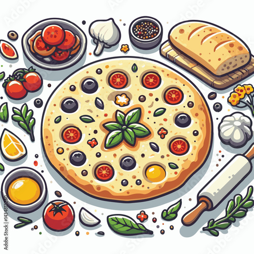 bread, focaccia, food, fresh, italian, snack, traditional, healthy, meal, lunch, oil, cuisine, dinner, baked, olive, rosemary, delicious, cooked, appetizer, homemade, rustic, background, breakfast, ba
