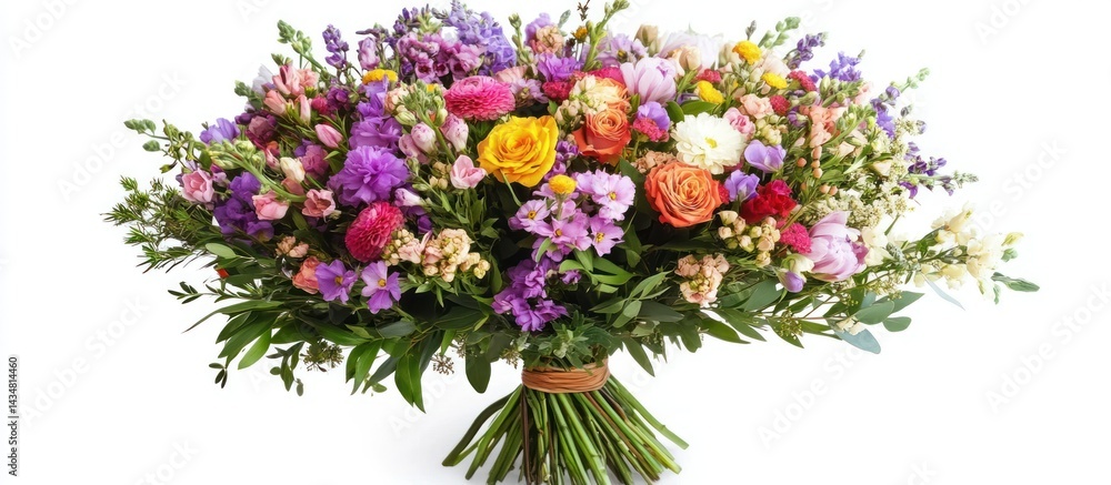 Fototapeta premium A vibrant bouquet of mixed flowers in various colors.