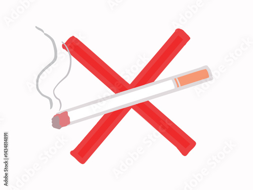 Illustration of a prohibition on tobacco and its symbols