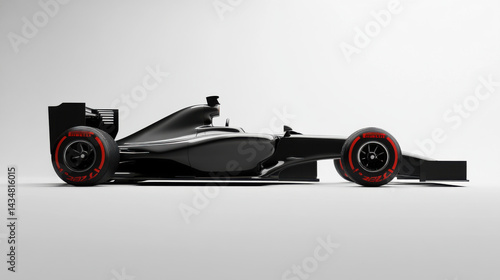Side shot of a Formula 1 car mid.