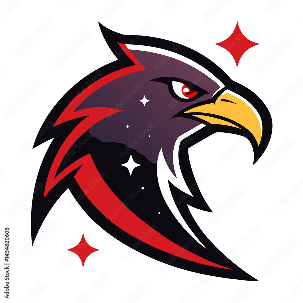Obraz premium Cosmic Falcon mascot logo vector
