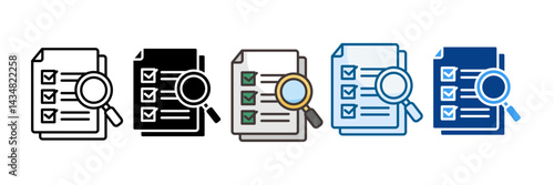 Inspection Icon Set Multiple Style Collection