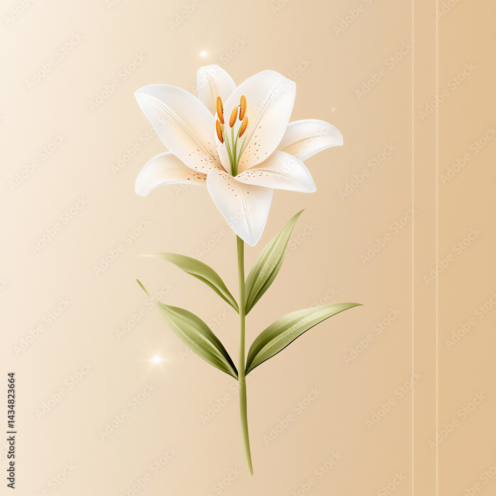 Obraz premium cute lily line art,