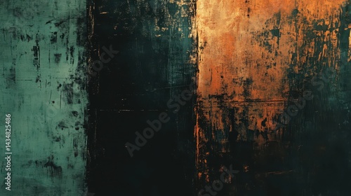 Abstract Green  Black  and Copper Texture Background