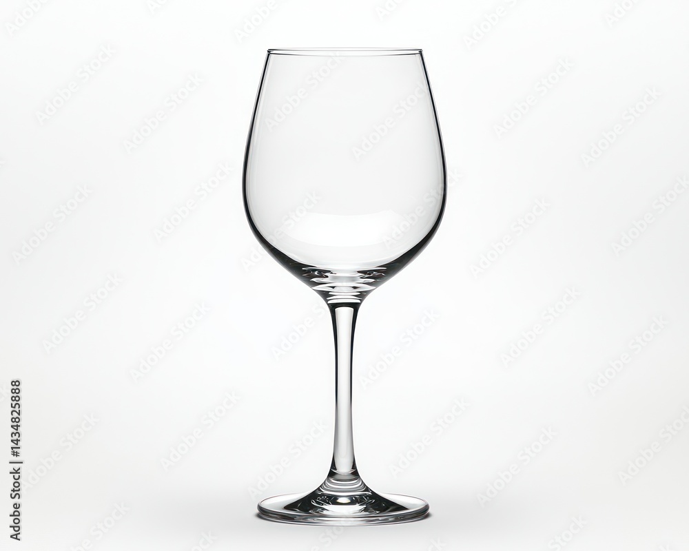 Elegant empty wine glass on a clean background, ideal for beverage presentations Elegant empty wine glass on a clean background, ideal for beverage presentations