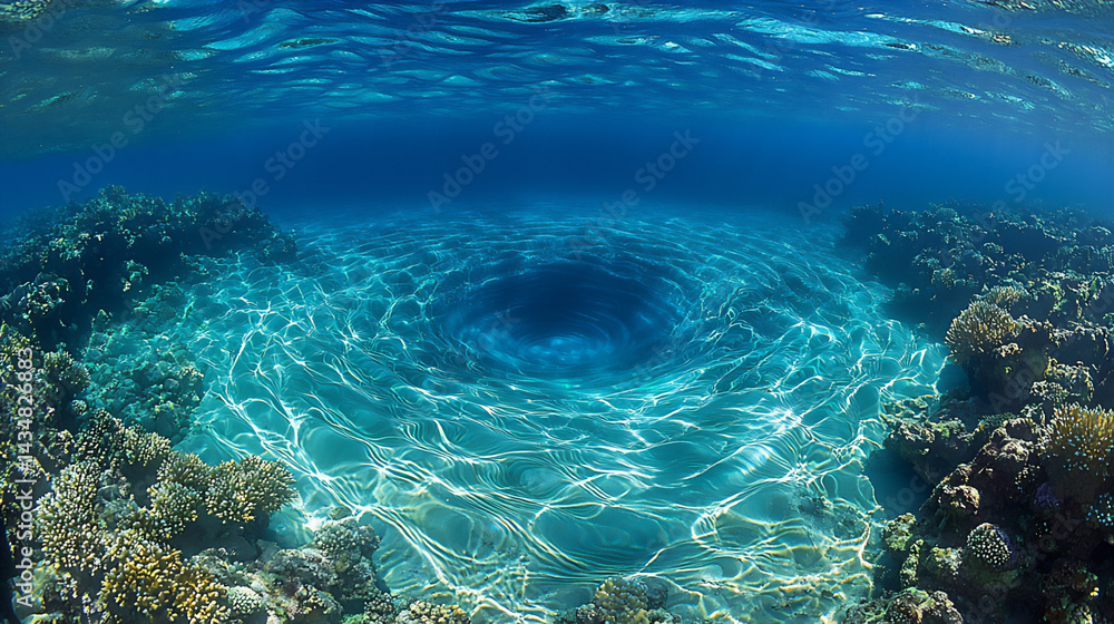 Fototapeta premium deep blue surface swirls (telephoto),