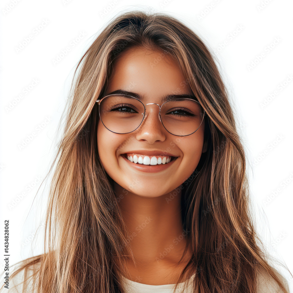 Obraz premium the girl smiling with glasses