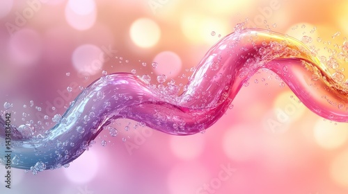Colorful swirling water with bokeh background.