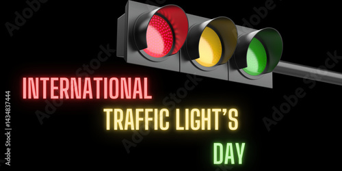 vector's of international traffic light's day with black background